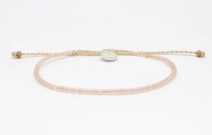 Pineapple Island Ka'anapali Frosted Glass Beaded Anklet - Peach