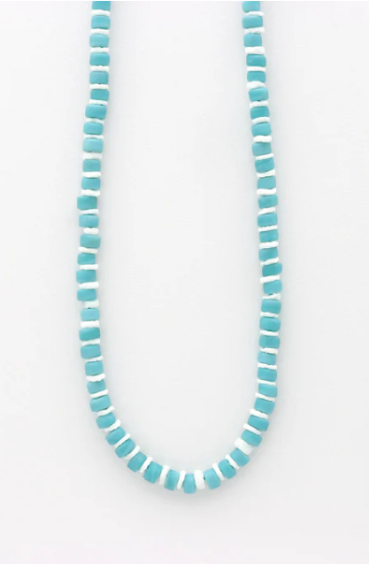 Pineapple Island Beaded Necklace - Blue