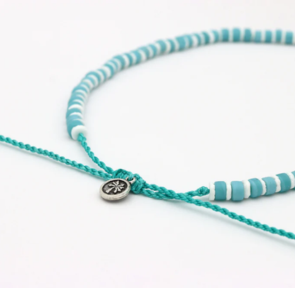 Pineapple Island Beaded Necklace - Blue