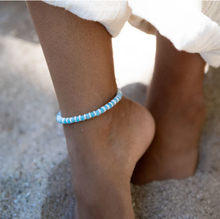 Pineapple Island Beaded Anklet - Blue
