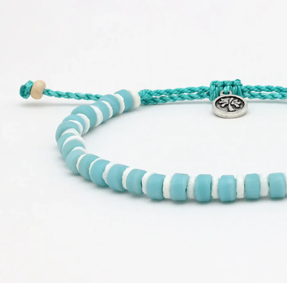 Pineapple Island Beaded Anklet - Blue