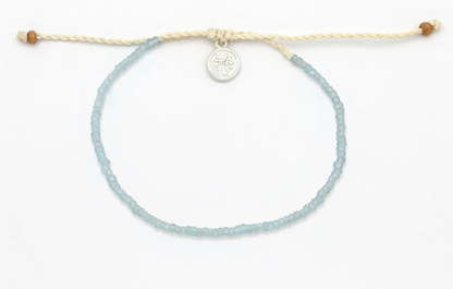 Pineapple Island Ka'anapali Frosted Glass Beaded Anklet - Light Blue