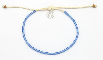 Pineapple Island Ka'anapali Frosted Glass Beaded Anklet - Blue