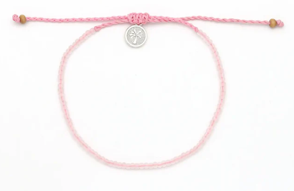Pineapple Island Ka'anapali Frosted Glass Beaded Anklet - Pink