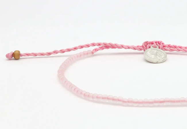 Pineapple Island Ka'anapali Frosted Glassed Beaded Anklet - Pink