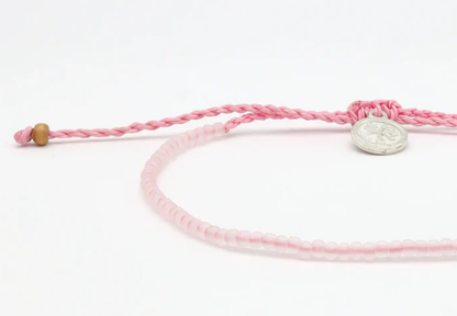 Pineapple Island Ka'anapali Frosted Glassed Beaded Anklet - Pink