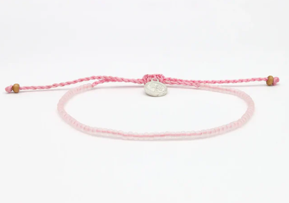 Pineapple Island Ka'anapali Frosted Glassed Beaded Anklet - Pink