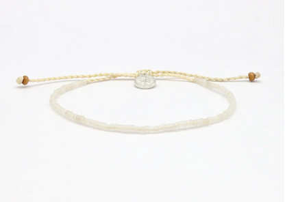 Pineapple Island Ka'anapali Frosted Glass Beaded Anklet - White