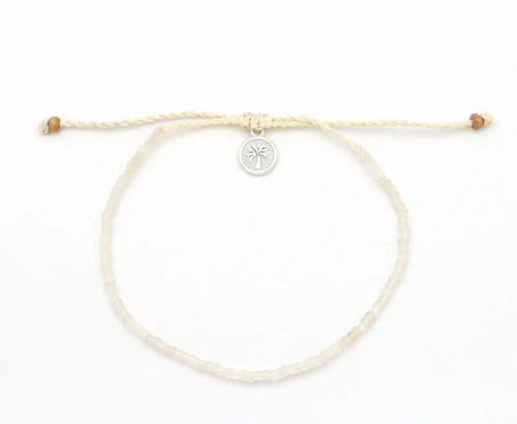 Pineapple Island Ka'anapali Frosted Glass Beaded Bracelet - White