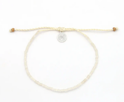 Pineapple Island Ka'anapali Frosted Glass Beaded Bracelet - White
