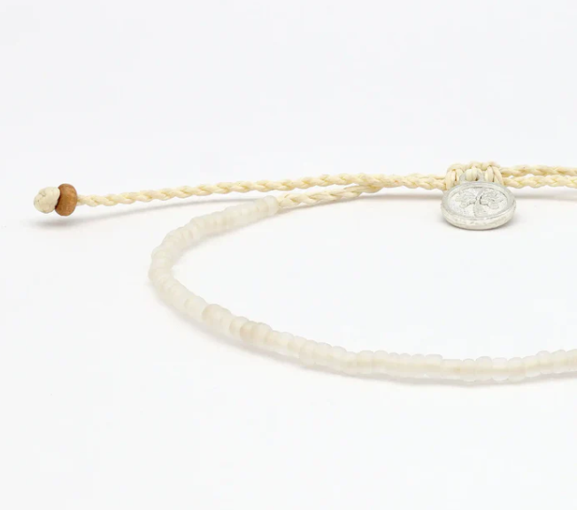 Pineapple Island Ka'anapali Frosted Glass Beaded Bracelet - White