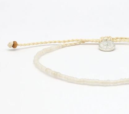 Pineapple Island Ka'anapali Frosted Glass Beaded Bracelet - White