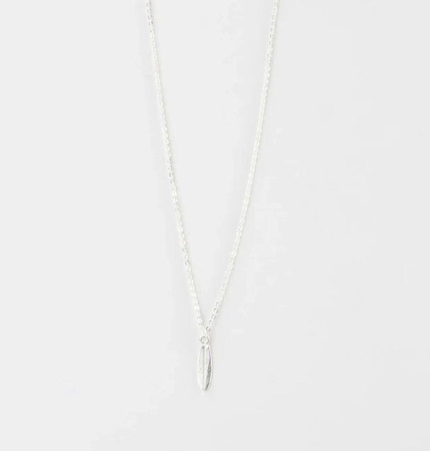 Pineapple Island The Wave Project Surfboard Necklace - Silver