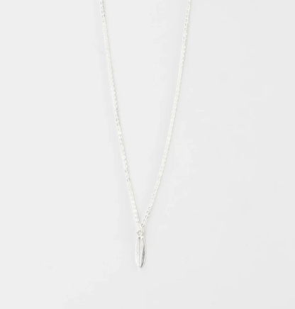 Pineapple Island The Wave Project Surfboard Necklace - Silver