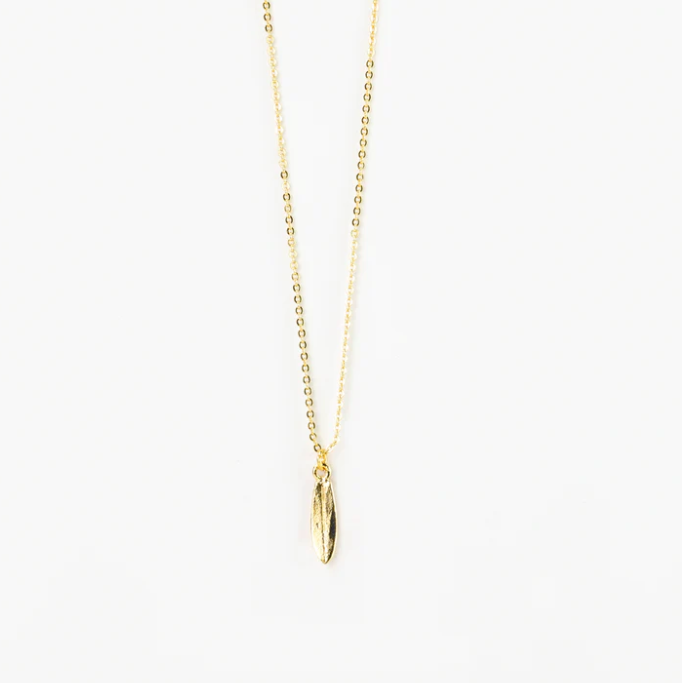 Pineapple Island The Wave Project Surfboard Necklace - Gold