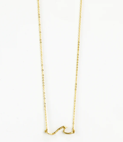 Pineapple Island Asri Hammered Wave Necklace - Gold