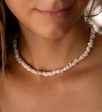 Pineapple Island Beaded Necklace - White