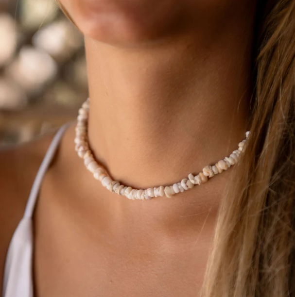 Pineapple Island Beaded Necklace - White