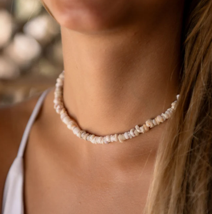 Pineapple Island Beaded Necklace - White