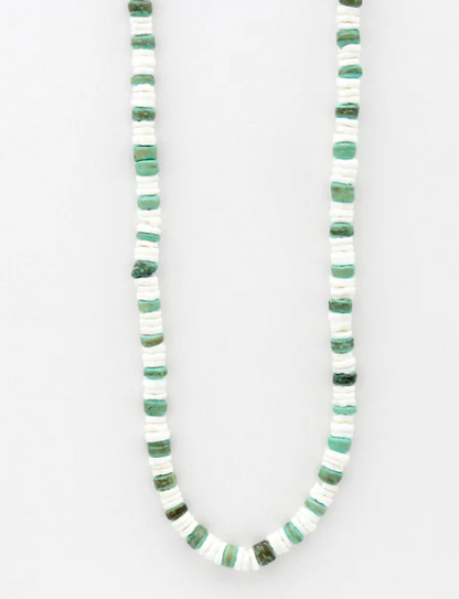 Pineapple Island Beaded Necklace - White/Green