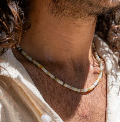 Pineapple Island Natural Stone Beaded Choker Necklace - Multi