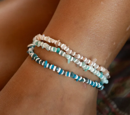 Pineapple Island Beaded Anklet - Dark Blue