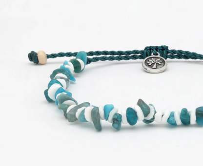 Pineapple Island Beaded Anklet - Dark Blue
