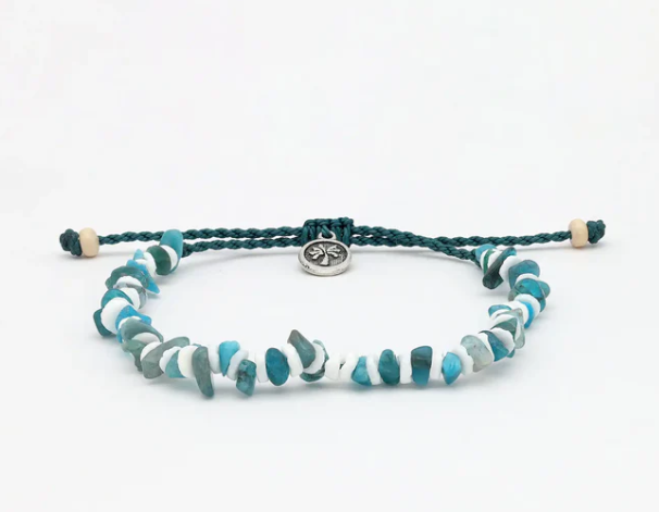 Pineapple Island Beaded Anklet - Dark Blue