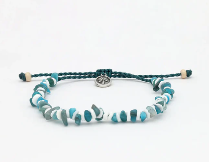 Pineapple Island Beaded Anklet - Dark Blue