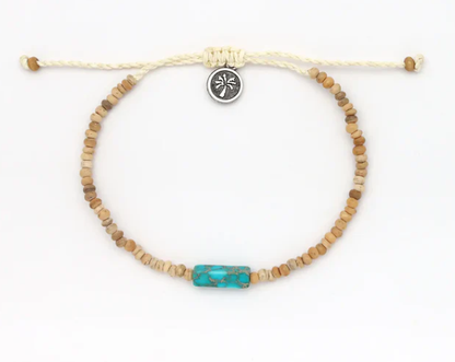 Pineapple Island Beaded Anklet - Coconut Wood Beads