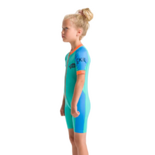 C-Skins NuWave UV Girls Shortie Sunsuit 2025 - Aqua/Orange/Green