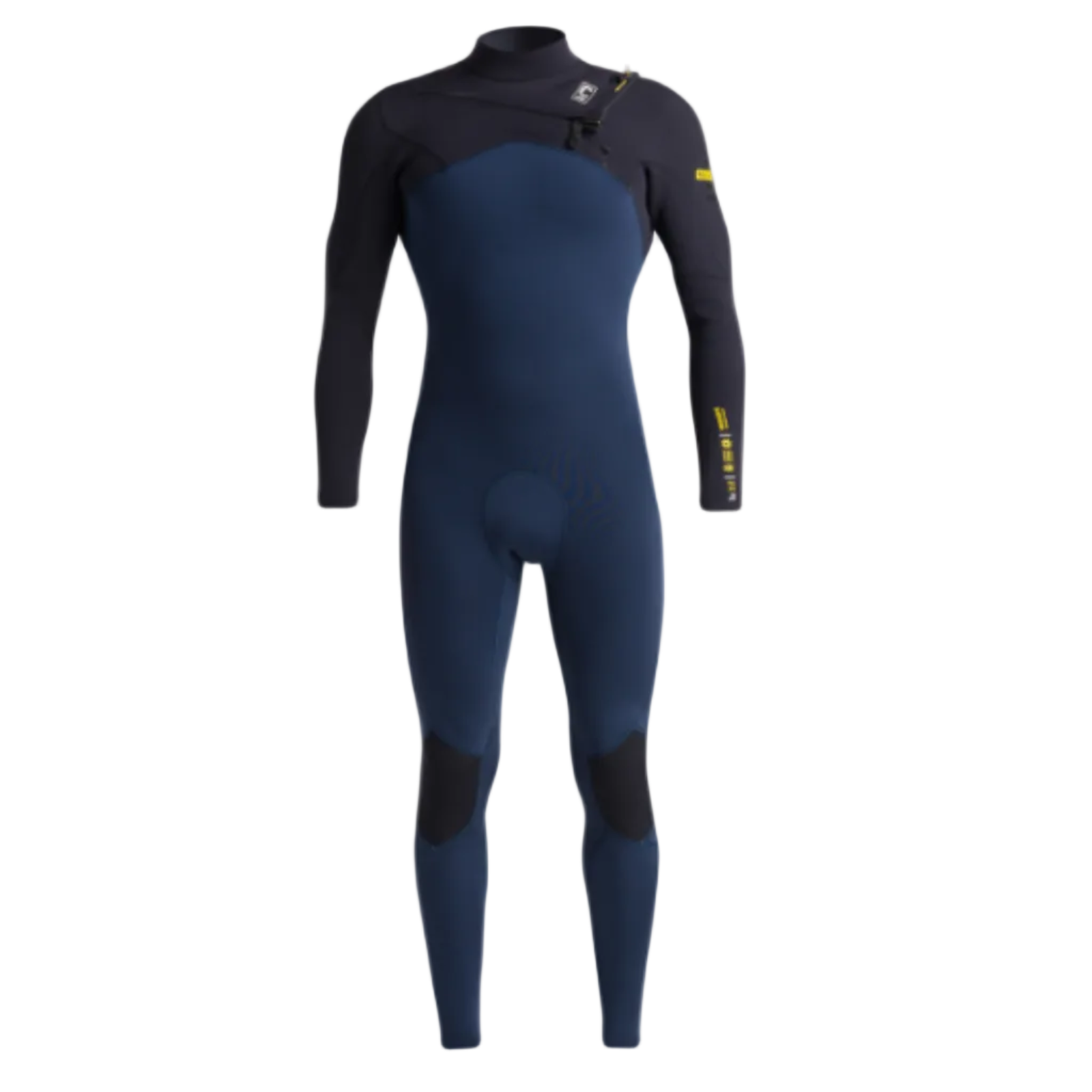 C Skins NuWave Session 3/2mm Mens GBS Chest Zip Summer Wetsuit - Bluestone/Black X/Saffron