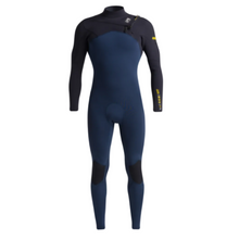 C Skins NuWave Session 3/2mm Mens GBS Chest Zip Summer Wetsuit - Bluestone/Black X/Saffron