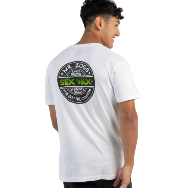 Sexwax Tee Word Fade Green Mens Tee - White