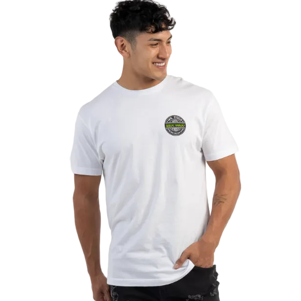 Sexwax Tee Word Fade Green Mens Tee - White