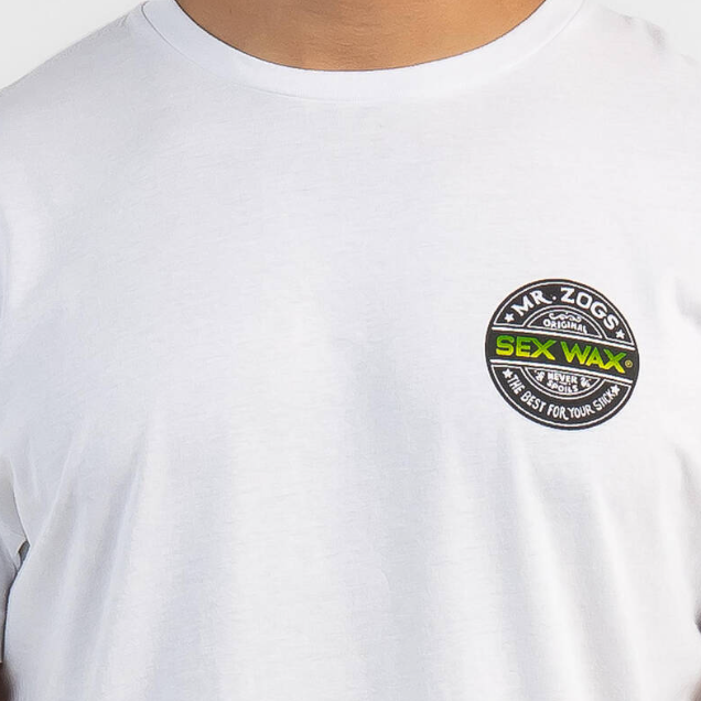 Sex Wax Word Fade Green Men's Tee - White