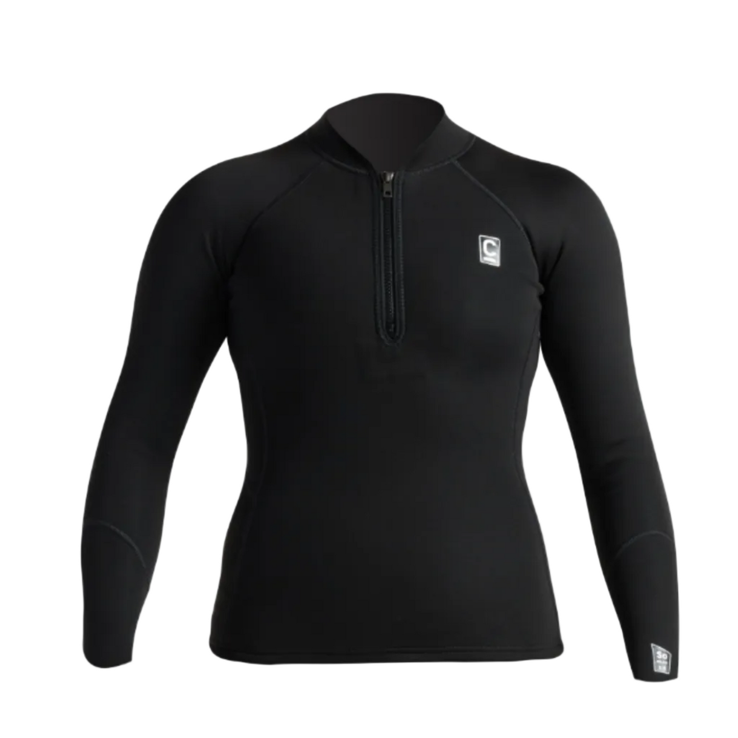 C Skins Solace 1/5mm Womens Flatlock Long Sleeve Wetsuit Vest - Black/White