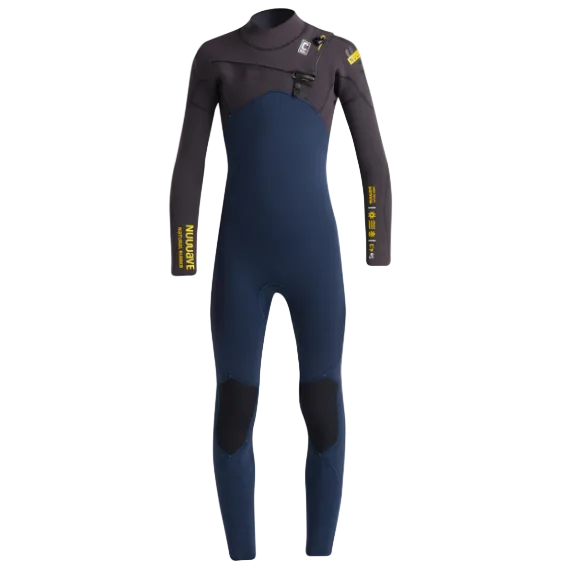 C Skins NuWave Session 4/3mm Junior Chest Zip Wetsuit - Bluestone/Meteor X/ Saffron