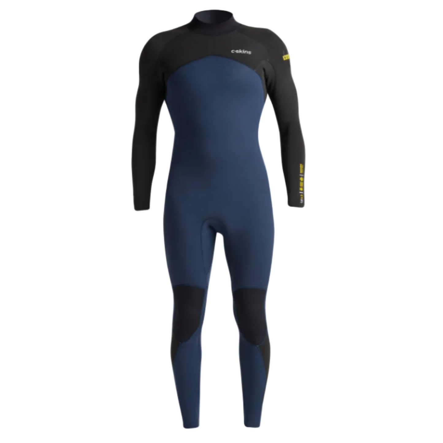 C Skins NuWave Legend 4/3mm Mens GBS Back Zip Wetsuit - Bluestone/Black/Saffron