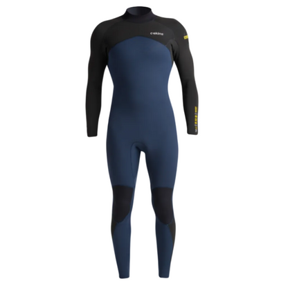 C Skins NuWave Legend 4/3mm Mens GBS Back Zip Wetsuit - Bluestone/Black/Saffron