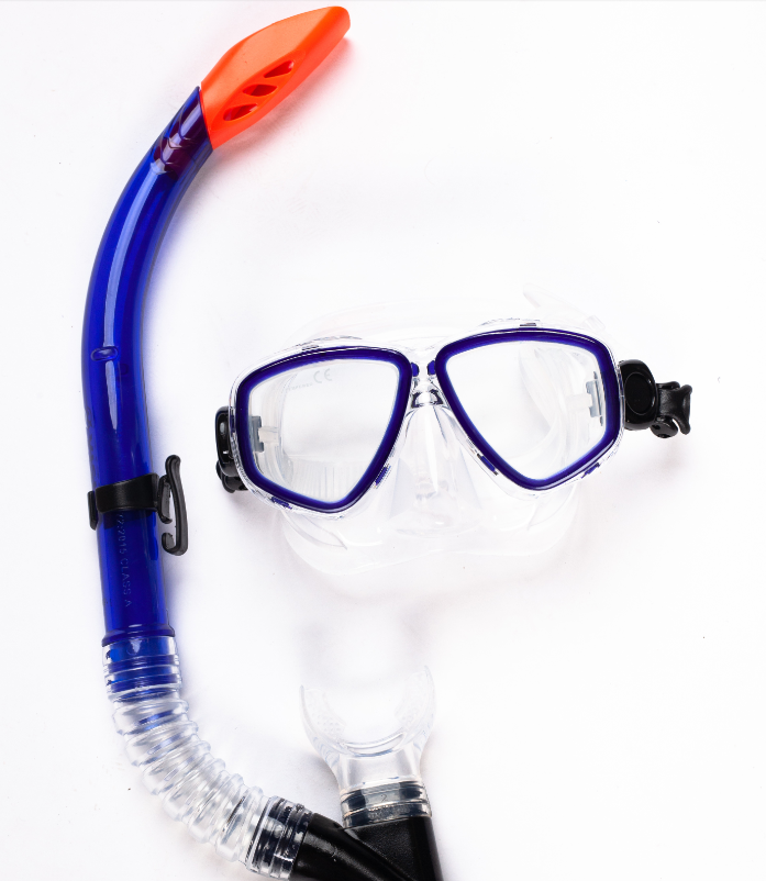 Vision Dive Adult Silicon Mask & Snorkel Set - Blue