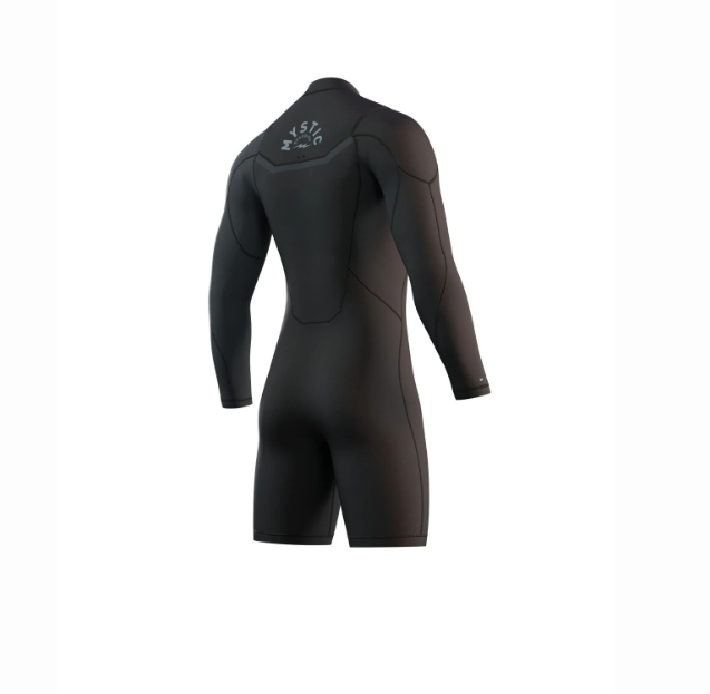 Mystic Marshall 3/2mm Men's Longarm Chest Zip Shorty Wetsuit - Black/Grey