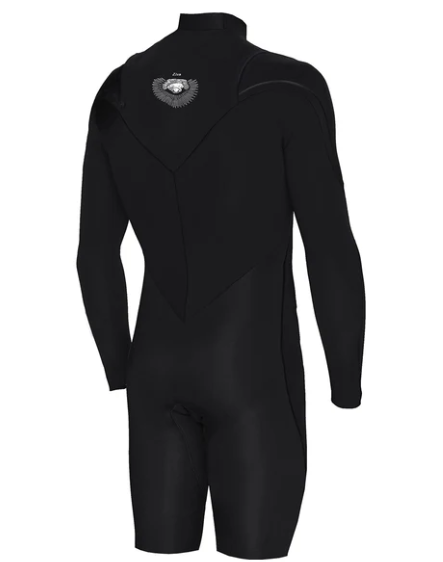 Zion Vault 2/2mm Men's Long Sleeve Chest Zip Shortie Wetsuit 2024 - Black