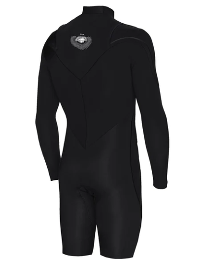Zion Vault 2/2mm Men's Long Sleeve Chest Zip Shortie Wetsuit 2024 - Black