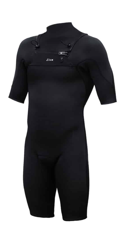 Zion Wesley 2/2mm Mens Chest Zip Springsuit - Black/White