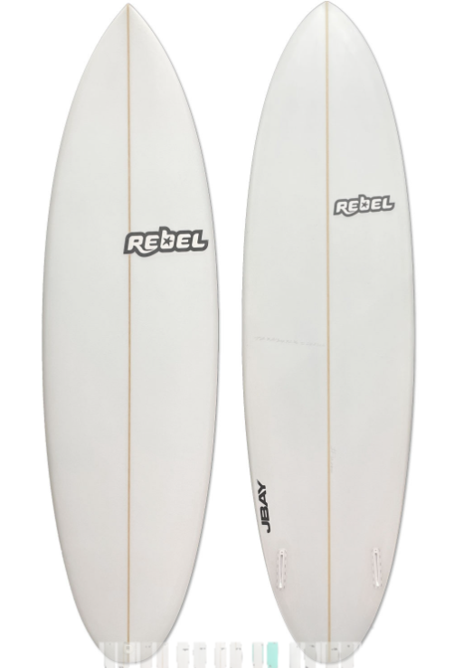 Rebel Bean Futures Twin Fin Surfboard - Clear