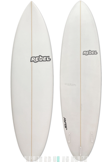 Rebel AP1000 Round Tail Standard Dimension Surfboard - White