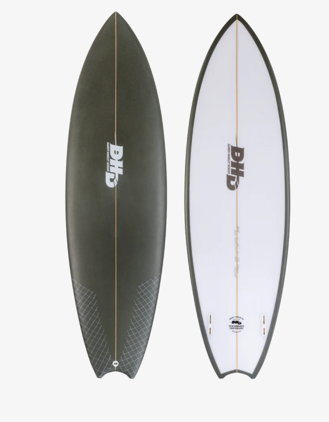 DHD MF Twin PU Surfboard - Graphite