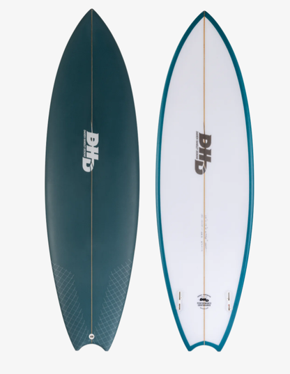 DHD MF Twin PU Surfboard - Teal