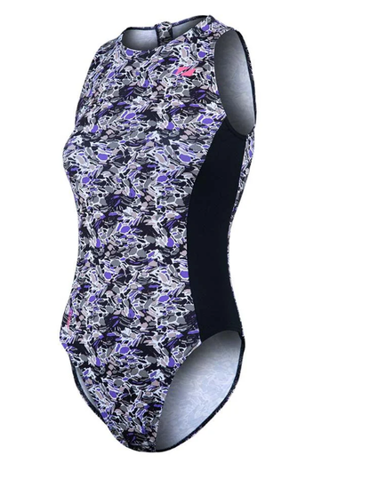 Zone 3 High Neck Womens Swim Costume - Pacific Koa